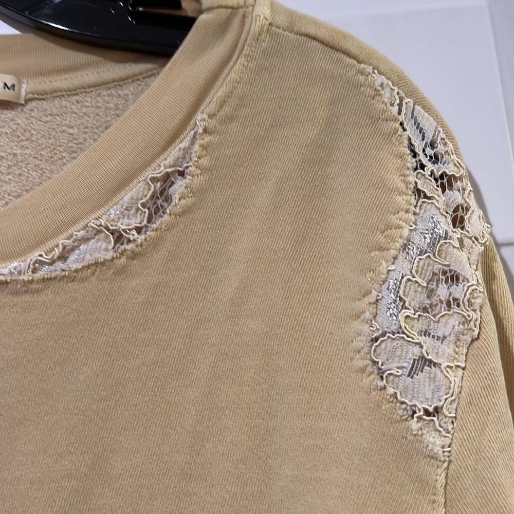 Stateside lace cut out yellow sweatshirt - Picture 2 of 5